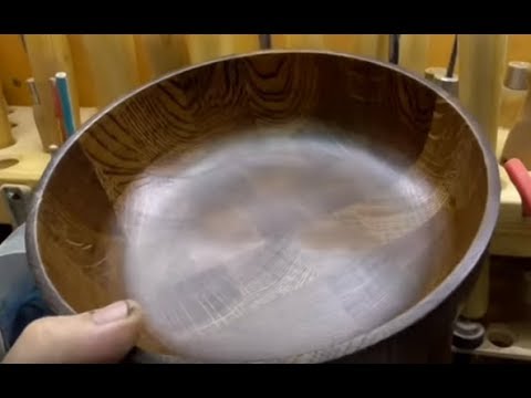 Видео: Деревянная посуда. Чаша из остатков торцевых обрезков дуба.