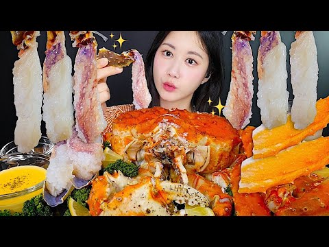 Видео: 3,3 Кг Камчатского Краба + Сырой Камчатский Краб👀✨| eating show  | asmr mukbang korean