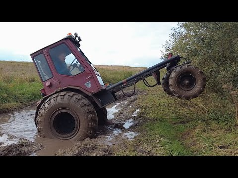 Видео: Установили колеса от КРАЗ-255 на трактор Т-16!!! Первый выезд на бездорожье!!!