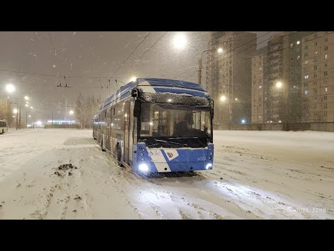 Видео: 2 маршру|троллейбус|Санкт Петербург|Снегопад|27 ноября|4K 60 fps 10 bit