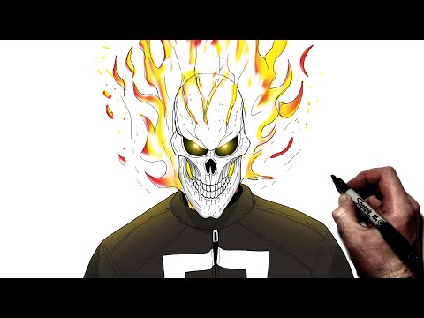 Видео: Как нарисовать Призрачного гонщика | Шаг за шагом | Marvel
