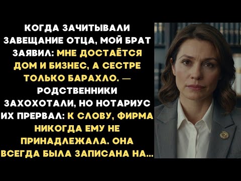 Видео: Брат насмехался надо мной на оглашении завещания, пока нотариус не сказал, на кого записан бизнес...