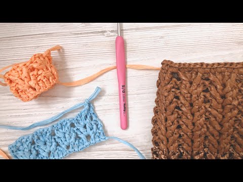 Видео: Узор колосок. Узор для сумки из рафии крючком