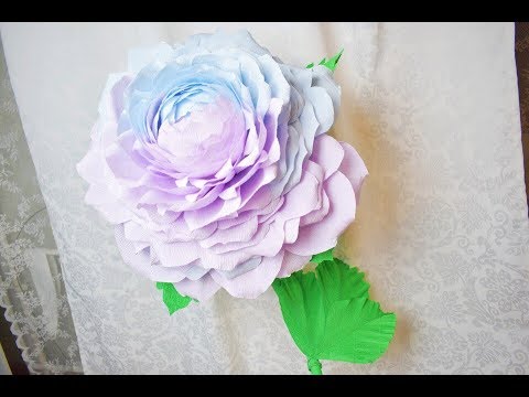 Видео: Большая роза  из гофро бумаги ( 2 часть)