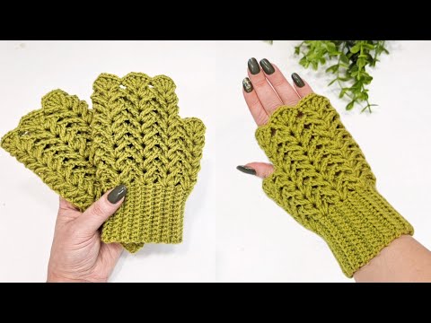 Видео: очень легко | Как сделать великолепную модель перчаток без пальцев крючком.