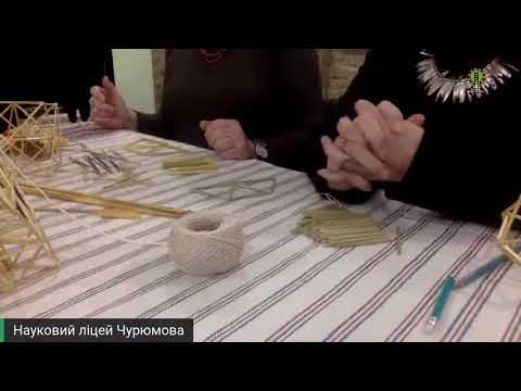 Видео: Солом'яний павук ікосаедр: майстерка від Наукового ліцею Чурюмова