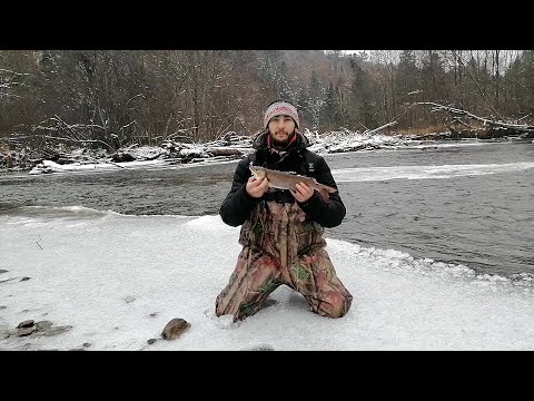 Видео: Рыбалка на ХАРИУСА и ЛЕНКА в ноябре. На речке ЛЁД и Шуга. Капризная рыба в этот день. Река Манома.