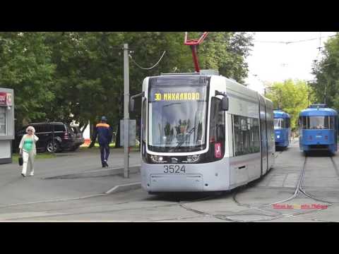 Видео: Трамваи в Краснопресненском депо в Москве - Trams in the NorthWest of Moscow.