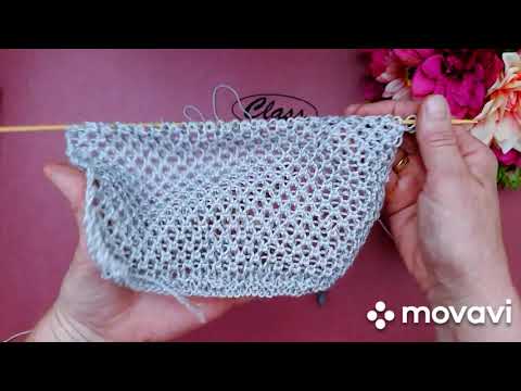 Видео: Ажурный узор без накидов//Узор Сеточка для начинающих