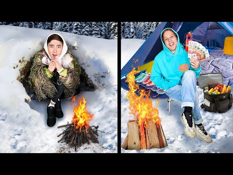 Видео: 24 Часа Выживаем на 500 рублей и на 5.000 рублей!
