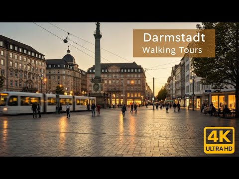 Видео: Пешеходная экскурсия по Дармштадту 4K | Luisenplatz, русская часовня и Дармштадт Дворец