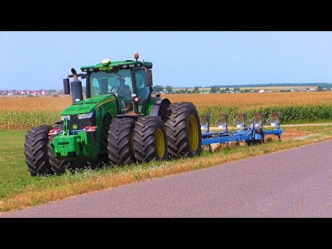 Видео: Распашка Новым John Deere 8370R, С lemken diamant 11