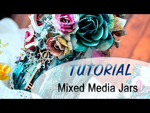 Видео: Декор баночек. Микс Медиа. Мастер-класс // Mixed Media Jars Tutorial