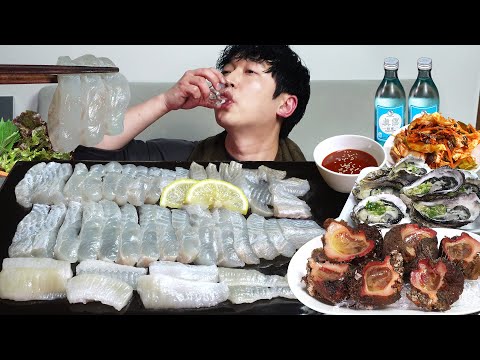 Видео: Моя любимая сырая рыба (сашими из камбалы), асцидия, устрица MUKBANG REALSOUND ASMR EATINGSHOW