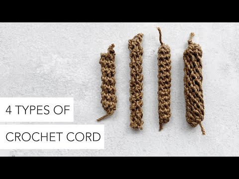 Видео: 4 вида шнуров для вязания крючком