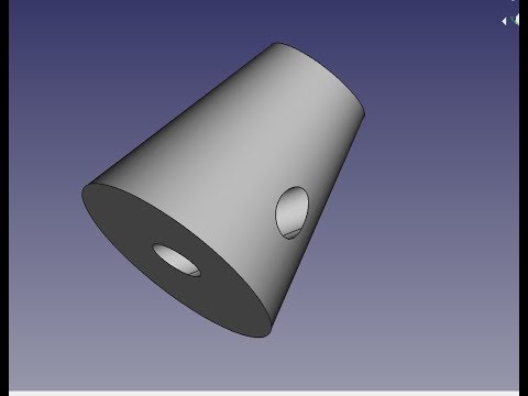 Видео: FreeCad Отверстие в конусе под 45 градусов