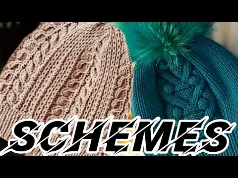 Видео: Схемы: вязаные шапки. Patterns: knitted hats.