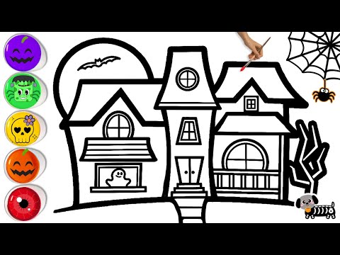 Видео: 🏚️👻 РИСУНКИ НА ХЭЛЛОУИН | Как нарисовать счастливый дом с привидениями | Простое пошаговое руково...
