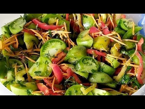 Видео: Как же вкусно! Салат из зеленых помидор - пальчики оближешь