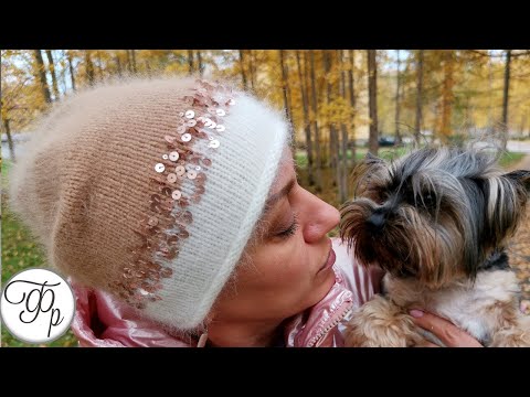 Видео: Самая модная шапка сезона. Вязаная шапка с пайетками