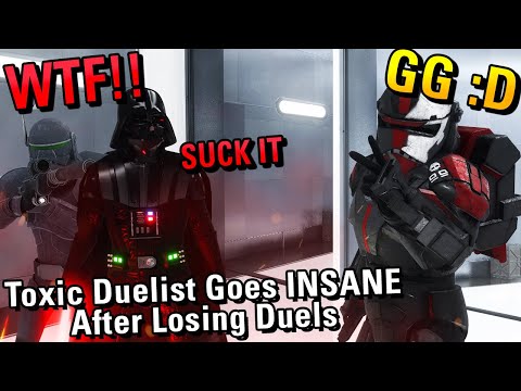Видео: ТОКСИЧНЫЙ ИГРОК В BATTLEFRONT 2 СХОДИТ С УМА ПОСЛЕ ПРОИГРЫША В ДУЭЛЯХ! (Battlefront 2)