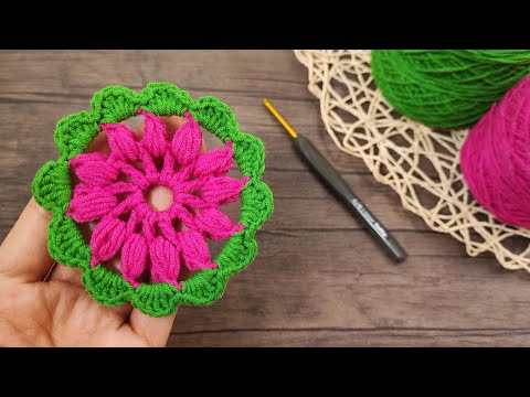 Видео: 🌸 Подставка-цветок, связанная крючком (простая подставка-цветок)