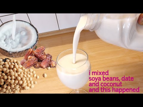 Видео: Как приготовить полезное СОЕВОЕ МОЛОКО с ФИНИКАМИ и КОКОСОМ. #соя #соевоемолоко #здоровье #полезн...