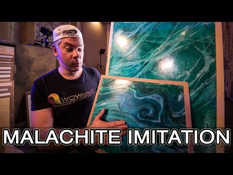 Видео: Имитация Мрамора | The Malachite Effect Creama Bianco Stucco Veneziano Wowcolor Venetian Plaster Art