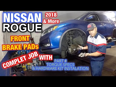 Видео: Как заменить передние тормозные колодки на Nissan Rogue 2018 года и более поздних моделях. ПОЛНОЕ...