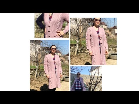 Видео: Кардиган с косам  часть 2 ,карманы ,как пришить