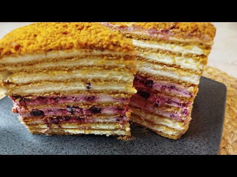 Видео: Медовик с cheese cream и фруктами. Ну очень вкусно!!!!♥️