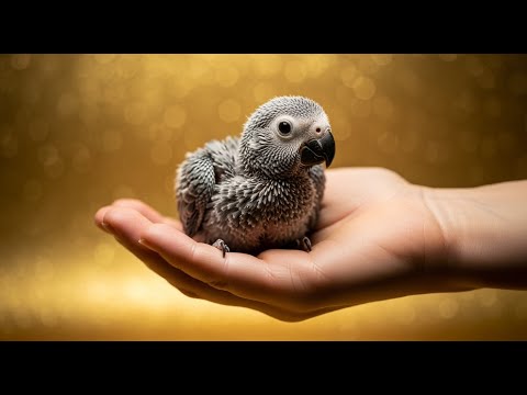 Видео: Самый Маленький Попугай Жако, Которого Вы только Видели. Чудо.