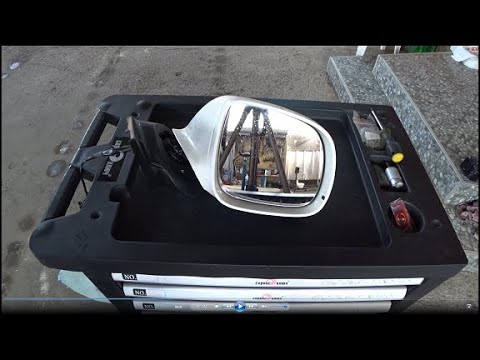 Видео: Ремонт правого наружного зеркала на АУДИ Q7 2008 AUDI Q7 3,0 дизель 1часть