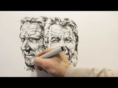 Видео: Sketch#Portrait#Drawing# Как создавать скетчевые портреты без предварительного наброска ?
