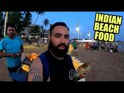 Видео: Индийская уличная еда на самом безумном пляже Мумбаи 🇮🇳 (пляж Джуху)