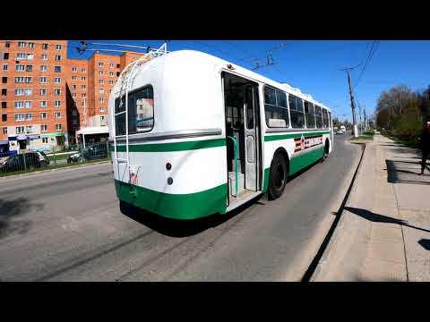 Видео: 4К Ретро - троллейбус в г. Чебоксары 9 мая. Советский ЗИУ-5Д из прошлого.