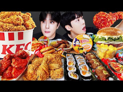 Видео: АСМР МУКБАНГ | жареная лапша, Cheetos, жареный цыпленок, сырная палочка, круглосуточный магазин, KFC