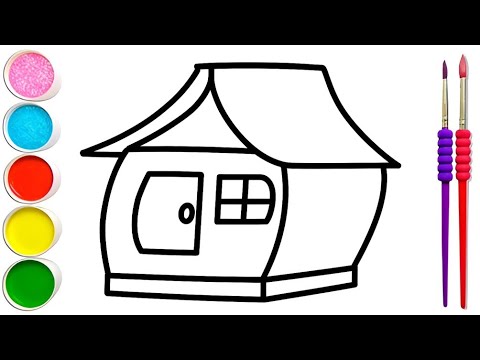 Видео: Рисование формы дома | Как нарисовать дом для детей