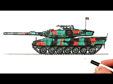 Видео: Как нарисовать Танк Леопард