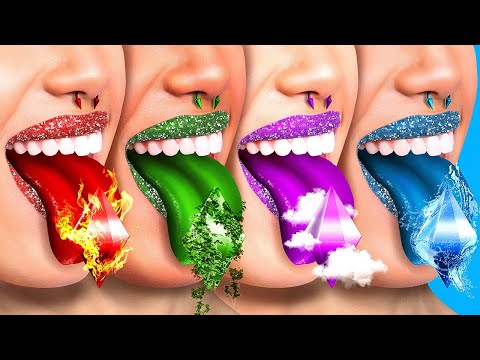 Видео: 🔥 Девушка Огонь, Вода, Земля и Воздух! Макияж-челлендж четырёх элементов! 🔥