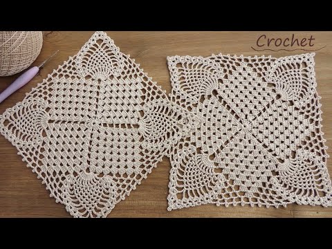 Видео: Ажурный КВАДРАТНЫЙ МОТИВ "Ананасы" вязание крючком МК🧶SUPER Beautiful Pattern Crochet square motifs