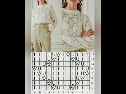 Видео: Простые ажурные узоры спицами схемы. 
