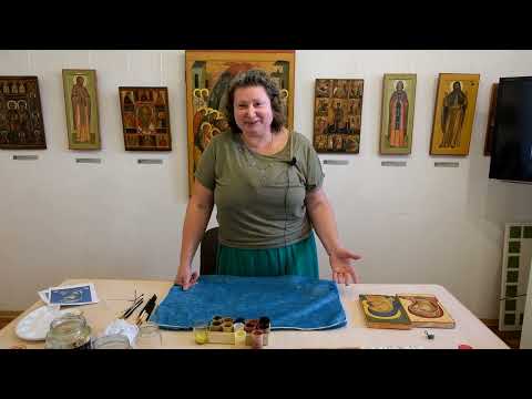 Видео: Елена Василева  Мастер класс “Написание образа Богородицы” в технике яичной темперы