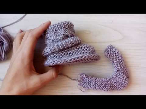Видео: пинетки на 2х спицах 2часть