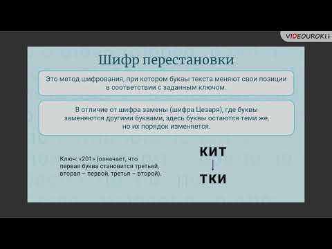 Видео: Видеоурок по информатике «Шифруем данные: от теории к практике программирования»