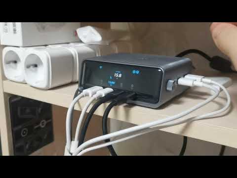 Видео: Зарядное устройство Anker Prime A2345, 250 Вт GaN, зарядная станция 4 USB-C, 140 Вт, макс. + 2 USB-A