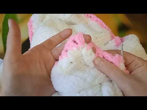 Видео: плед из пряжи софти "зефирка", с красивой обвязкой.