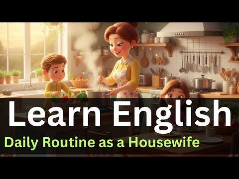 Видео: Распорядок дня домохозяйки | Практика аудирования и говорения на английском языке | Подкаст Learn...