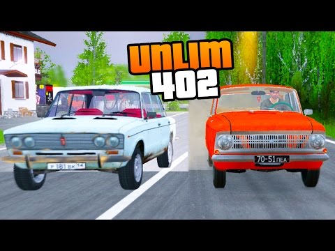 Видео: Русский Unlim 402 - ВАЗ 2103 vs Москвич - SpinTires