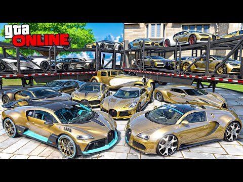 Видео: УГНАЛ КУЧУ ЗОЛОТЫХ ЧИТ ТАЧЕК И ОГРОМНЫЙ МОНСТР ТРАК У МАЖОРА ЗА 180 СЕК! БИТВА ВОРОВ В ГТА 5 ОНЛАЙН!